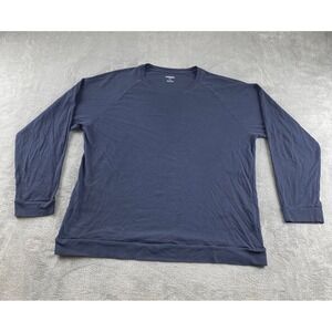 BONOBOS Slim Fit Long Sleeve Crew Neck T Shirt Men's XL Navy Blue Cotton